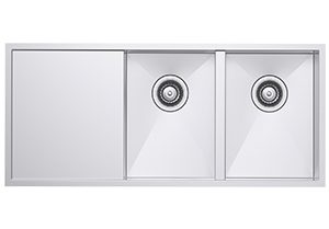 4186F Stainless Steel Sink Double Bowl and One Drainer
